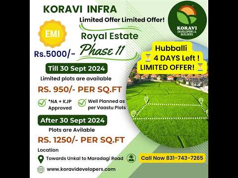 Plots @950/sq.ft( limited Offer till 30 sep)