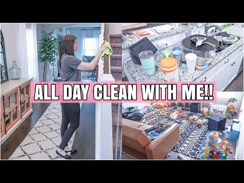 ALL DAY CLEAN WITH ME | SPEED CLEANING MOTIVATION | BIG HOUSE CLEANING