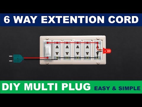 How To Make 6 way Electric Extension Board ! DIY Multi plug easy and simple with diagram