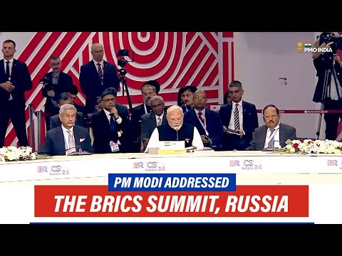 PM Narendra Modi addresses the BRICS Summit in Kazan, Russia