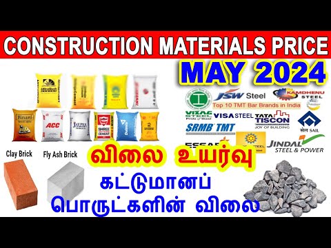 Construction material price, construction material price may 2024 cement, steel, m sand, brick