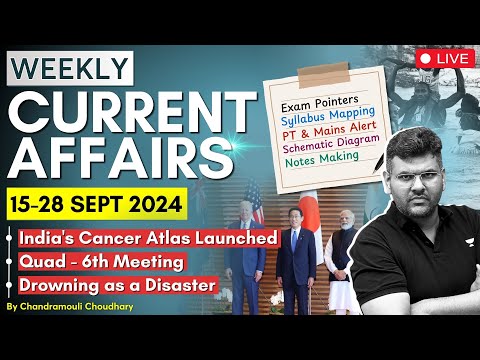 15-28 September 2024 | Weekly important Current Affairs for UPSC 2025 | Chandramouli Sir