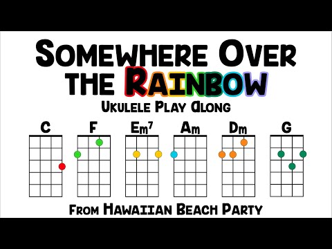 Somewhere Over the Rainbow Ukulele Play Along | Hawaiian Beach Party