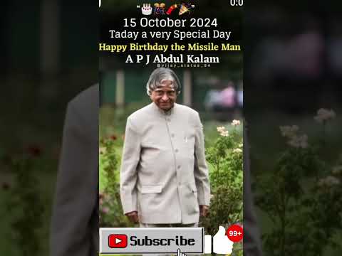 15October 2024 || taday a very special day || Happy birthday tha missile man ||#youtubeshorts #video