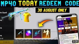 Free Fire Today Redeem Code ||30august Bunny Mp 40 Free ||#freefiretodayredeemcode