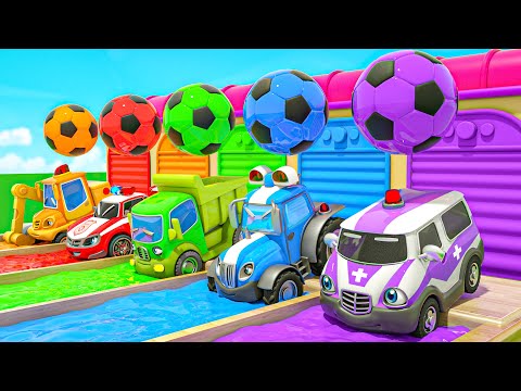 Baby Shark + Wheels On the Bus song - A soccer ball and big wheels-Baby Nursery Rhymes & Kids Songs