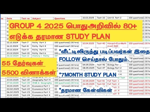 🎯Group 4 Gk- ல 80+ எடுக்க வேண்டுமா? | 7 month study plan| GK syllabus wise Test Batch