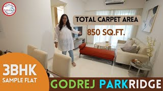 Godrej Parkridge का Compact 3 BHK in Manjri, Pune | 850 Sq.Ft. Sample Tour with Interior |