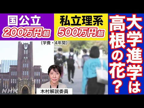 大学も値上げ!? 進学費用に不安の声 国の支援拡充の動きも | NHK「みみより！解説」