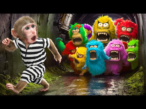 KiKi Monkey escape from Barry's Prison Run by Hide & Seek Realistic Monster Game | KUDO ANIMAL KIKI