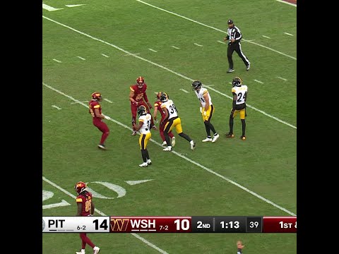 Luke McCaffrey catches for a 23-yard Gain vs. Pittsburgh Steelers