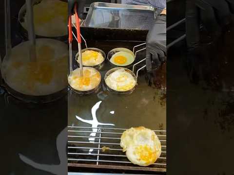 Fried Egg Pancake (Hotteok) - Korean Street Food  #koreaneggtoast