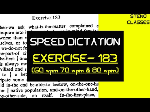 Speed Dictation of Exercise 183 | Pitman Shorthand (English) | 2022