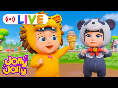 LIVE🔴The Ice Cream Song, Three little kittens +  More | Jolly Jolly & Ice Cream - Best Kids Songs!