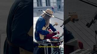 Tongue Drum in looped blues rock on the street #busking #busker #looping #tonguedrum #sireguitars