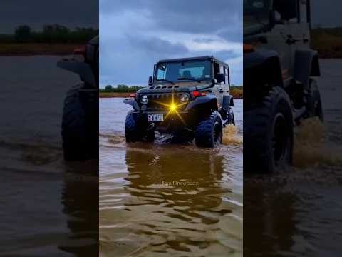 Modified jeep crossing river! #ahorts