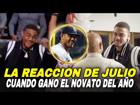 LA REACCION DE JULIO RODRÍGUEZ CUANDO SE ENTERO QUE GANÓ EL PREMIO NOVATO DEL AÑO, MLB BASEBALL