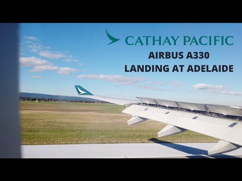 Cathay Pacific Airbus A330-300 landing at Adelaide