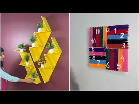 DIY Room Decor | Wall Shelves & Popsicle Stick Clock | Easy Home Decor Ideas