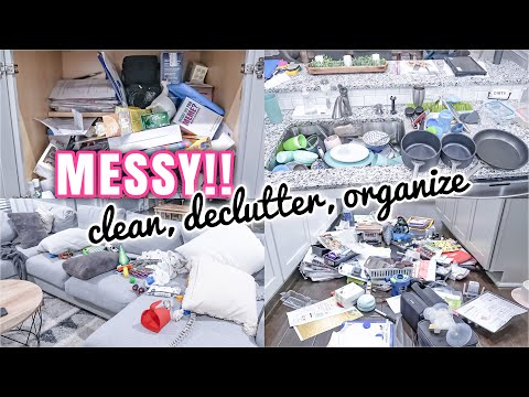 MESSY CLEAN DECLUTTER AND ORGANIZE | COMPLETE DISASTER CLEANING | REAL LIFE MESS