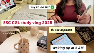 SSC CGL study vlog 2025 📓☕️| 5 AM study vlog| Ssc aspirant routine |UPDF pdf editing software #cgl