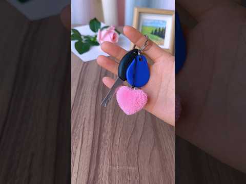 How to make Keychain easy pom pom heart craft keychain kaise banate hain keychain making ideas #diy