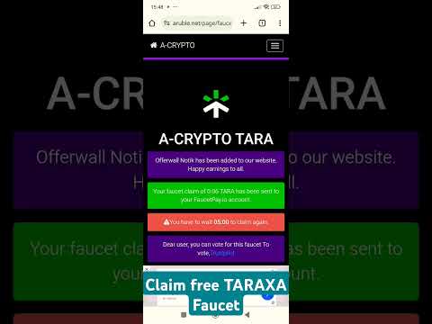 Free faucet TARAXA, faucetpay claiming. Direct payment on faucetpay #taraxafaucet