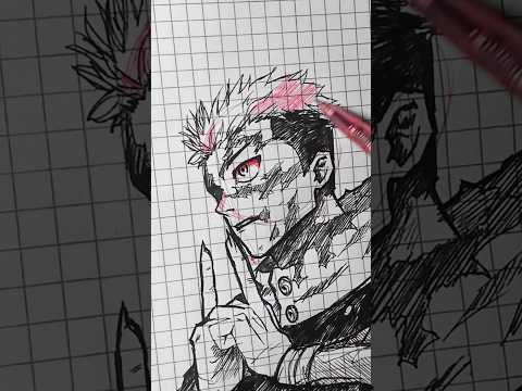 A quick sketch of Yuji #shortsdrawing #jujutsukaisen