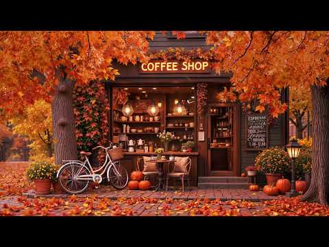 Gentle Autumn Jazz Music for Good Mood, Relax 🍂 Outdoor Coffee Shop & Soothing Scenery Atmosphere