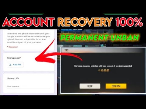 There are abnormal activities with your account it has been suspended | Free fire id unban form 2022