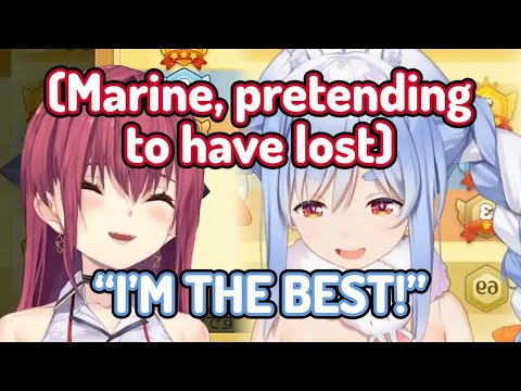 Smug Pekora thinks she won, so Marine plays along before DESTROYING her