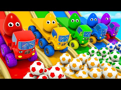 Ten In The Bed + Wheels on the Bus - Giant eggs and soccer balls - Baby Nursery Rhymes & Kids Songs