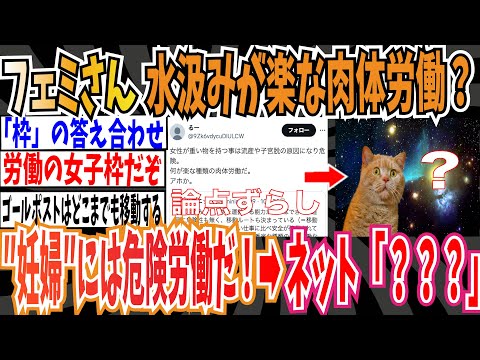 【論点ずらし】ツイフェミさん「水汲みが楽な肉体労働？妊婦の流産や子宮脱の原因になる危険労働だ！」➡？？？？？【ゆっくり ツイフェミ】