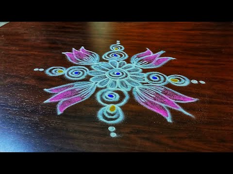 rangoli design for daily basis ✨️muggulu design ✨️rangoli creations by puja ⚘️