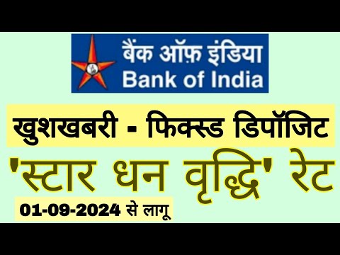 Star Dhan Vriddhi scheme | bank of india fixed deposit scheme | bank of india fd scheme