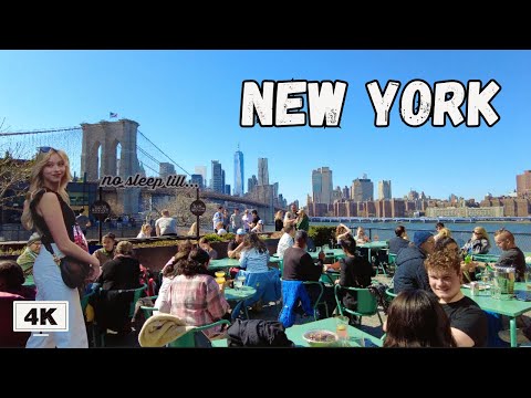 4K NYC Walk - DUMBO, Brooklyn. Time Out Market | Brooklyn Flea Market  |  Brooklyn Bridge Park 2023