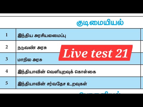 Live Test 21 /10th polity full lessons test