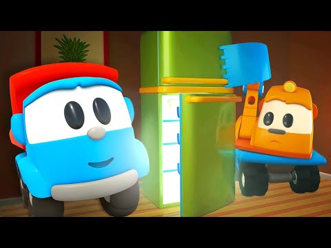 Leo the Truck & a flashlight. Funny stories for kids. Cars & toys. Leo the Truck cartoons for kids.