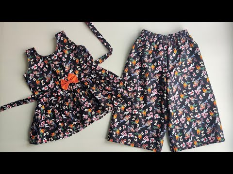 Baby Top With Palazzo Pant Cutting and Stitching | Baby Top | Baby Palazzos