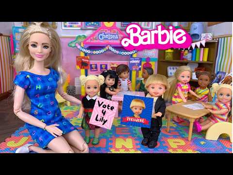 Barbie Doll Toddler School Class President Story - Tommy vs Lily