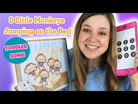 5 Little Monkeys Jumping on the Bed Toddler SONG #nurseryrhymes