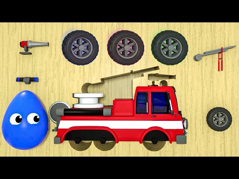 Baby Shark song - Assembling a fire truck - Baby Nursery Rhymes & Kids Songs