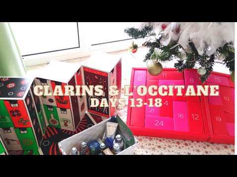 Clarins and L'0ccitane opening advent calendars  days 13-18/ beauty advent calendars/ Christmas 2022