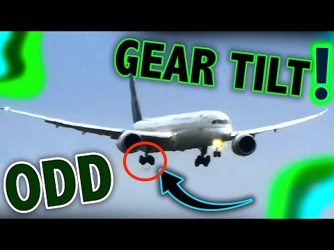 Saudi Airlines Boeing 787-10 Strange Gear Tilt Issue!!