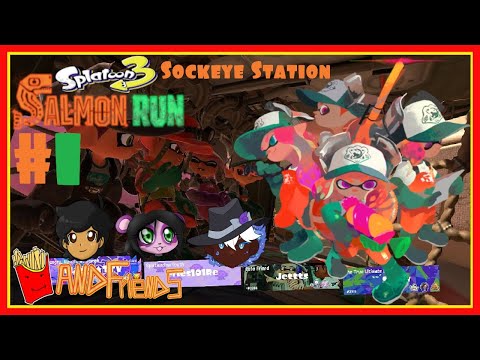 Splatoon 3 Salmon Run #1 - Sockeye Station (Ft. Jettts,MagikuMaggi & Tanuva) (Fries101Reviews)