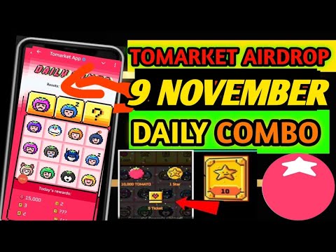 Tomarket Airdrop Combo 9 November | Tomarket Daily Combo Today | Tomarket Secret Combo Today