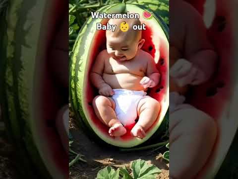 Watermelon Baby out 🍉👶😱#watermelon#baby#aiart#ai #shortvideo#funny