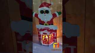 Santa Claus lantern paper cutting - shadow box table lamp cricut Tdesign510 #Christmas #lantern #svg