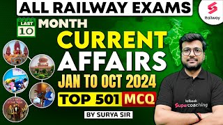 Last 10 Month Current Affairs 2024 for All Railway Exams By Surya Sir | Jan to Oct Current Affairs