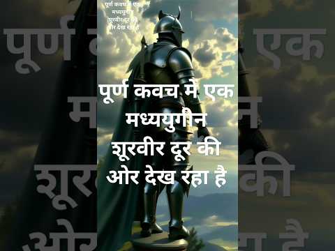 पूर्ण कवच में एक मध्ययुगीन शूरवीर दूर की ओर देख रहा है l A medieval knight#shorts #EpicBattles